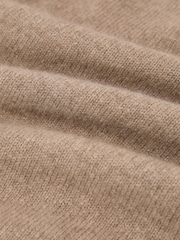 Reiss Taupe Neutral Stevie 100% Cashmere Crew Neck T-Shirt - Image 6 of 6
