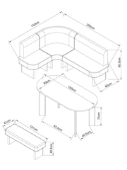 Tailored Boucle Weave Mid Natural Left Hand Corner Dining Table and Bench Set - Image 3 of 5