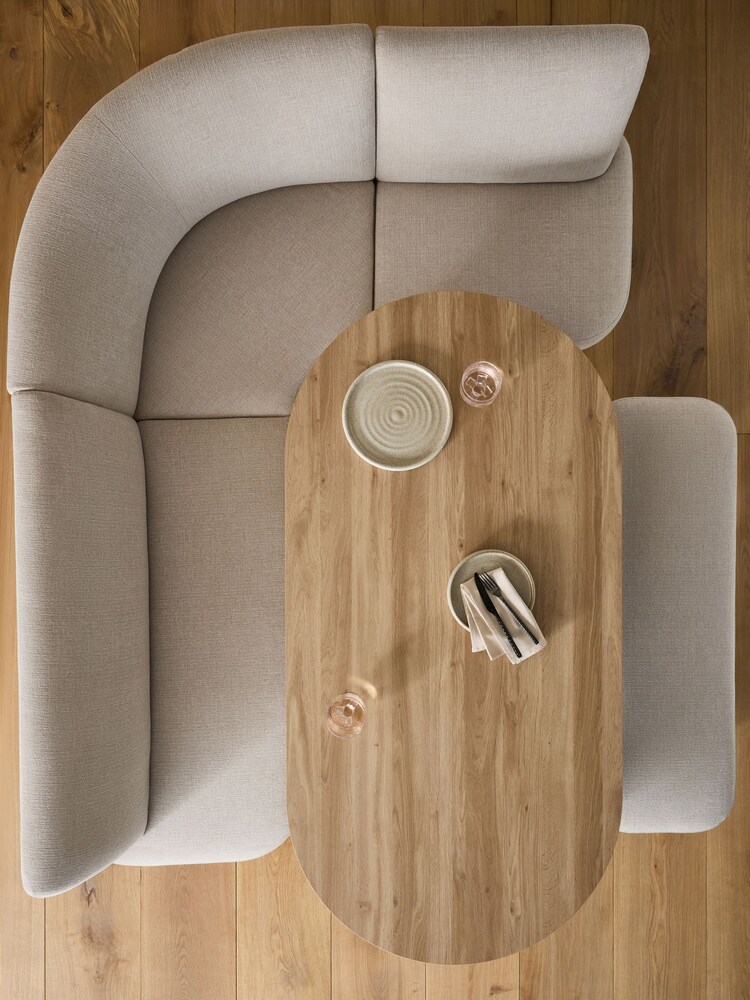 Tweedy Plain Light Natural Right Hand Corner Dining Table and Bench Set - Image 2 of 6 Tweedy Plain Light Natural Right Hand Corner Dining Table and Bench Set - Image 2 of 6