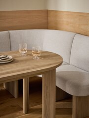 Tweedy Plain Light Natural Right Hand Corner Dining Table and Bench Set - Image 3 of 6
