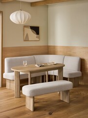 Tweedy Plain Light Natural Right Hand Corner Dining Table and Bench Set - Image 4 of 6