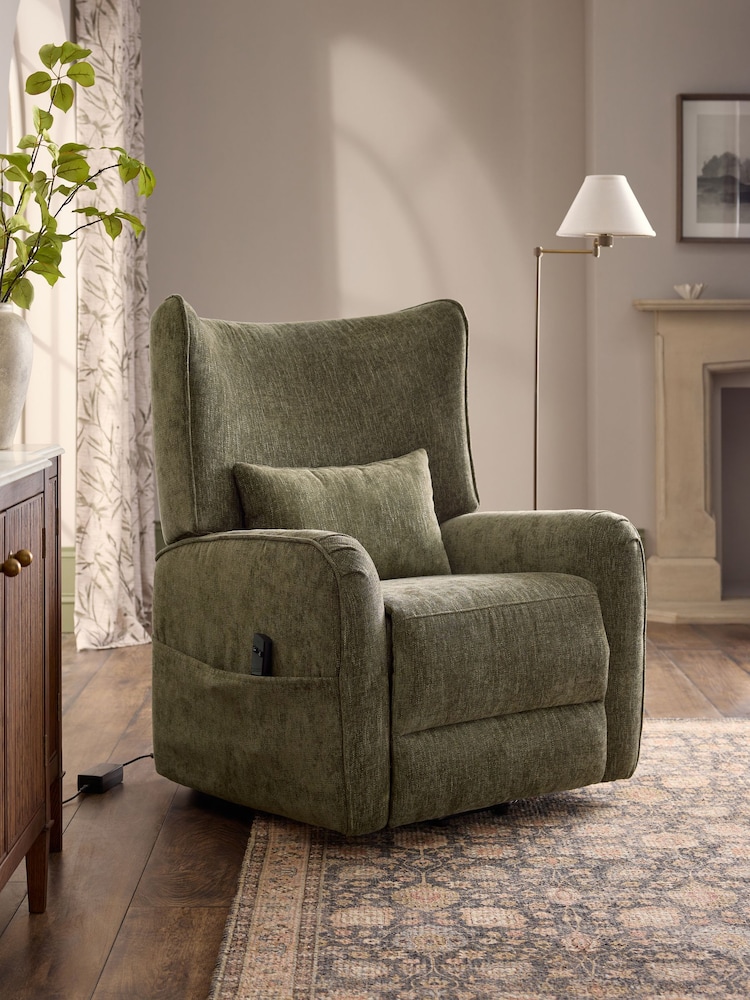 Cotswold Chenille Dark Green Pendry Recliner Chair - Image 1 of 14 Cotswold Chenille Dark Green Pendry Recliner Chair - Image 1 of 14