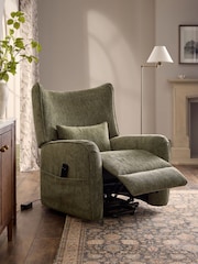 Cotswold Chenille Dark Green Pendry Recliner Chair - Image 2 of 14
