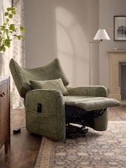 Cotswold Chenille Dark Green Pendry Recliner Chair - Image 3 of 14