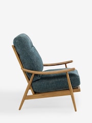 Costwold Chenille Dark Blue Hampton High Back Wooden Accent Chair - Image 6 of 9