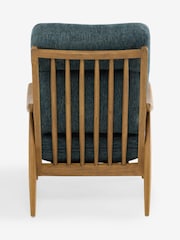 Costwold Chenille Dark Blue Hampton High Back Wooden Accent Chair - Image 7 of 9