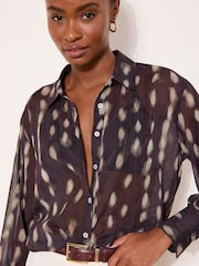 Lipsy Deer Chiffon Printed Shirt - Image 4 of 4