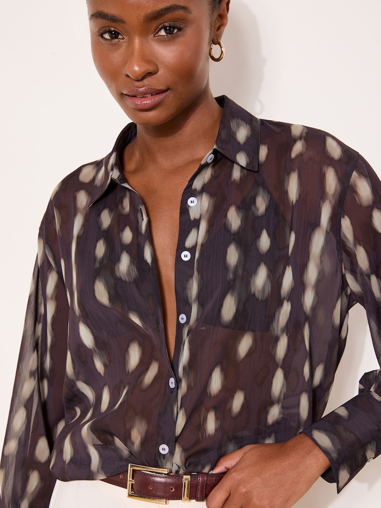 Lipsy Deer Chiffon Printed Shirt - Image 4 of 4