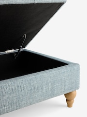 Buttoned Chunky Weave Blue Albury Large Storage Footstool - Image 10 of 11