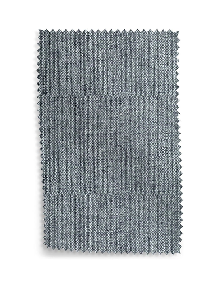 Buttoned Chunky Weave Blue Albury Large Storage Footstool - Image 11 of 11