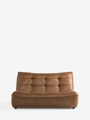 Vintaged Faux Leather Light Brown Lucca 3 Seater Small Sofa - Image 4 of 9