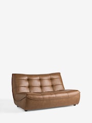 Vintaged Faux Leather Light Brown Lucca 3 Seater Small Sofa - Image 5 of 9