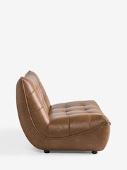 Vintaged Faux Leather Light Brown Lucca 3 Seater Small Sofa - Image 6 of 9