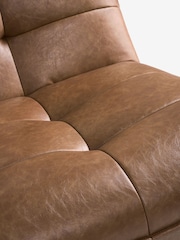 Vintaged Faux Leather Light Brown Lucca 3 Seater Small Sofa - Image 8 of 9