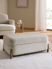 Casual Boucle Light Natural Ellison Storage Footstool - Image 1 of 14