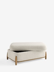 Casual Boucle Light Natural Ellison Storage Footstool - Image 11 of 14