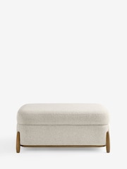 Casual Boucle Light Natural Ellison Storage Footstool - Image 12 of 14