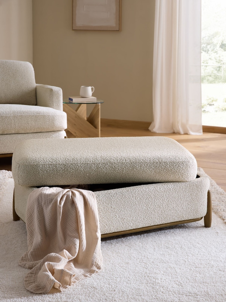 Casual Boucle Light Natural Ellison Storage Footstool - Image 2 of 14 Casual Boucle Light Natural Ellison Storage Footstool - Image 2 of 14