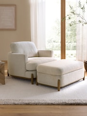 Casual Boucle Light Natural Ellison Storage Footstool - Image 6 of 14