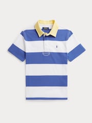 Polo Ralph Lauren Blue Stripe Classic Rugby Shirt - Image 1 of 2