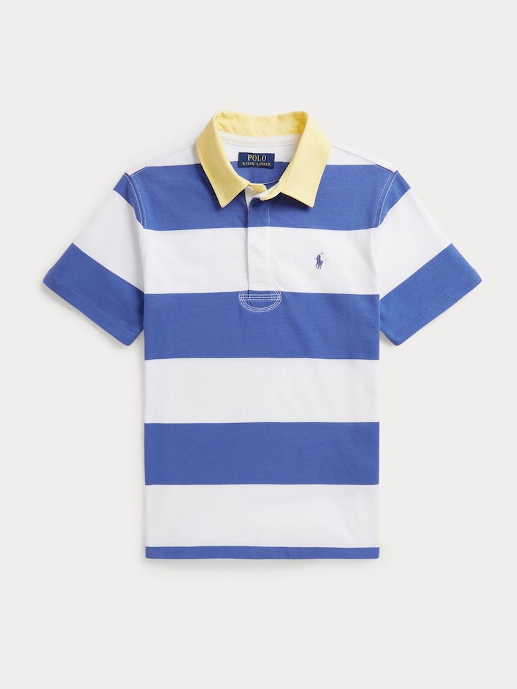Polo Ralph Lauren Blue Stripe Classic Rugby Shirt - Image 1 of 2