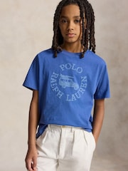 Polo Ralph Lauren Blue Car Graphic T-Shirt - Image 1 of 5