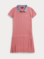 Polo Ralph Lauren Pink Collared Pleated Dress - Image 1 of 2