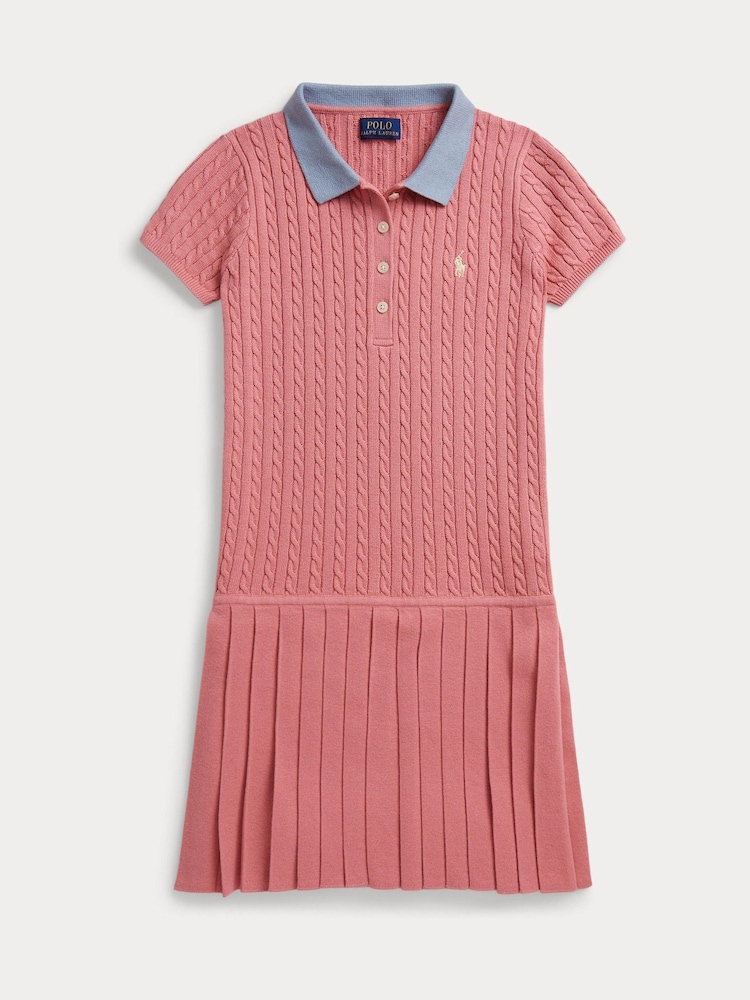 Polo Ralph Lauren Pink Collared Pleated Dress - Image 1 of 2