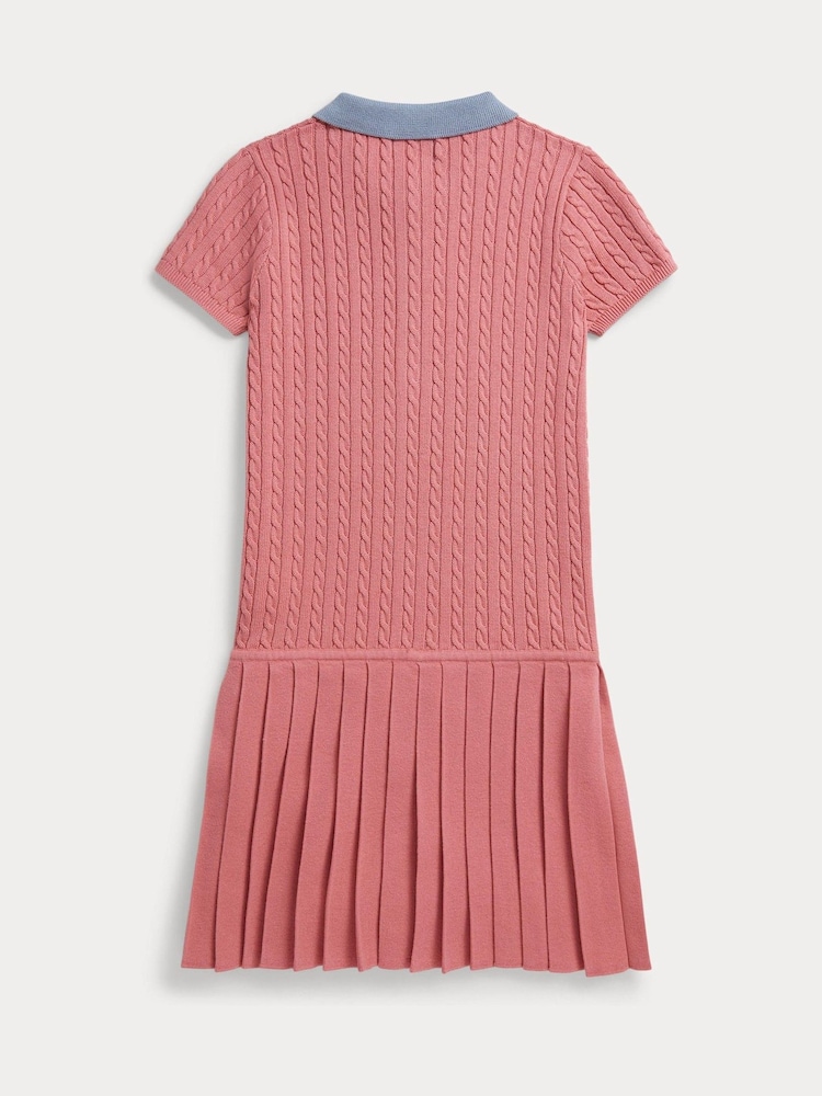 Polo Ralph Lauren Pink Collared Pleated Dress - Image 2 of 2