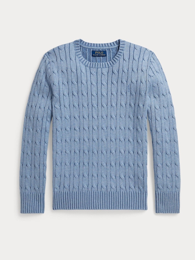 Polo Ralph Lauren Blue Cable Knit Jumper - Image 1 of 3