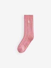 Polo Ralph Lauren Pink Stripe Big Pony Socks 3 Pack - Image 3 of 4