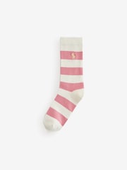Polo Ralph Lauren Pink Stripe Big Pony Socks 3 Pack - Image 4 of 4