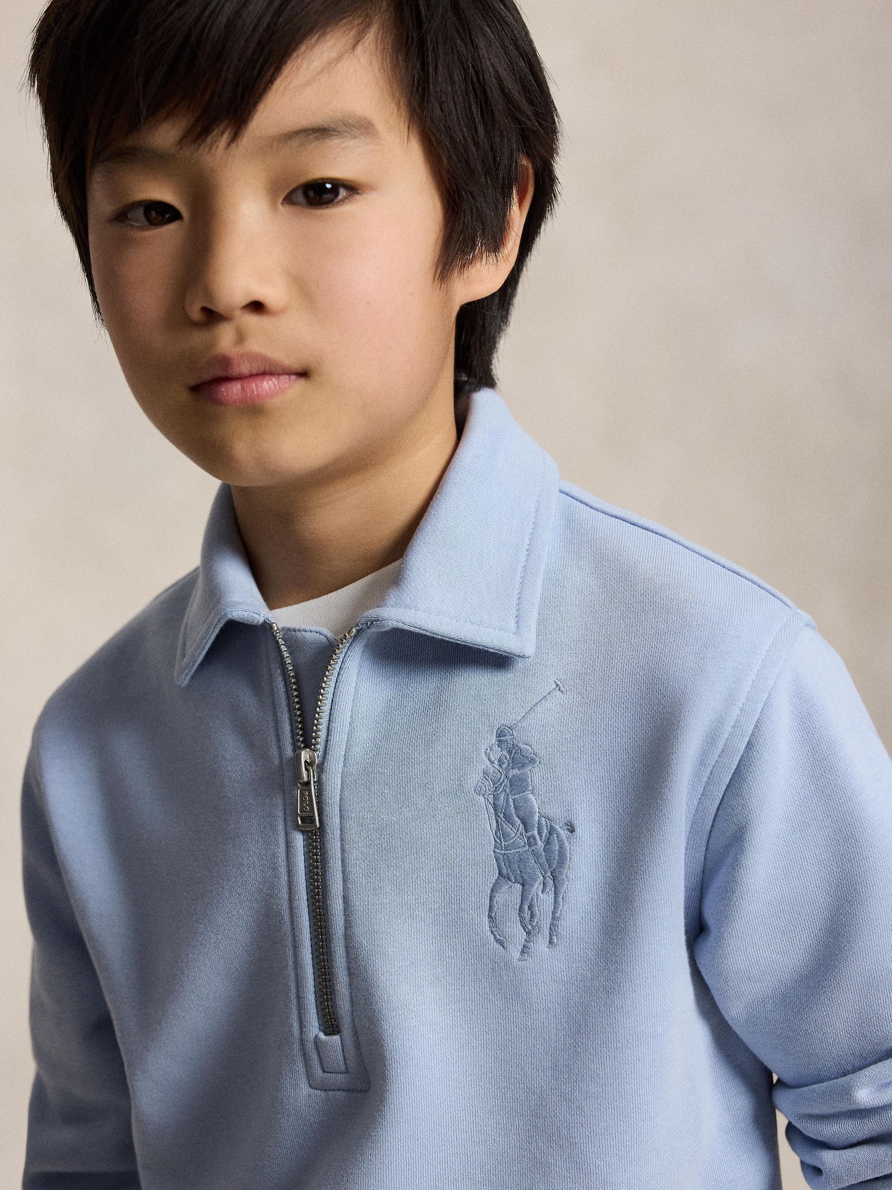 Buy Polo Ralph Lauren Blue Tonal Big Pony Quarter Zip Sweatshirt