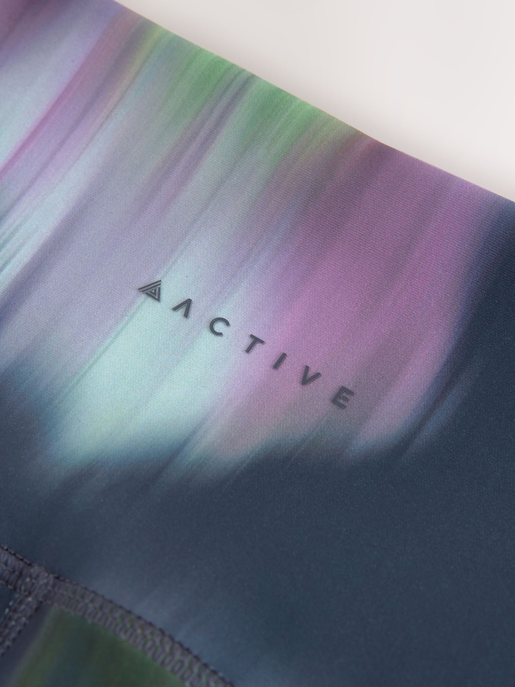 Navy Active Power Floral Print Leggings - Image 4 of 4 Navy Active Power Floral Print Leggings - Image 4 of 4