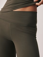 Khaki Green Active Balance Wrap Front Flare Leggings - Image 4 of 7