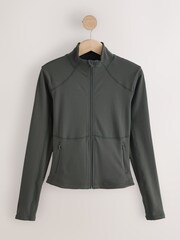 Khaki Green Active Balance Zip Through Jacket - Image 1 of 4