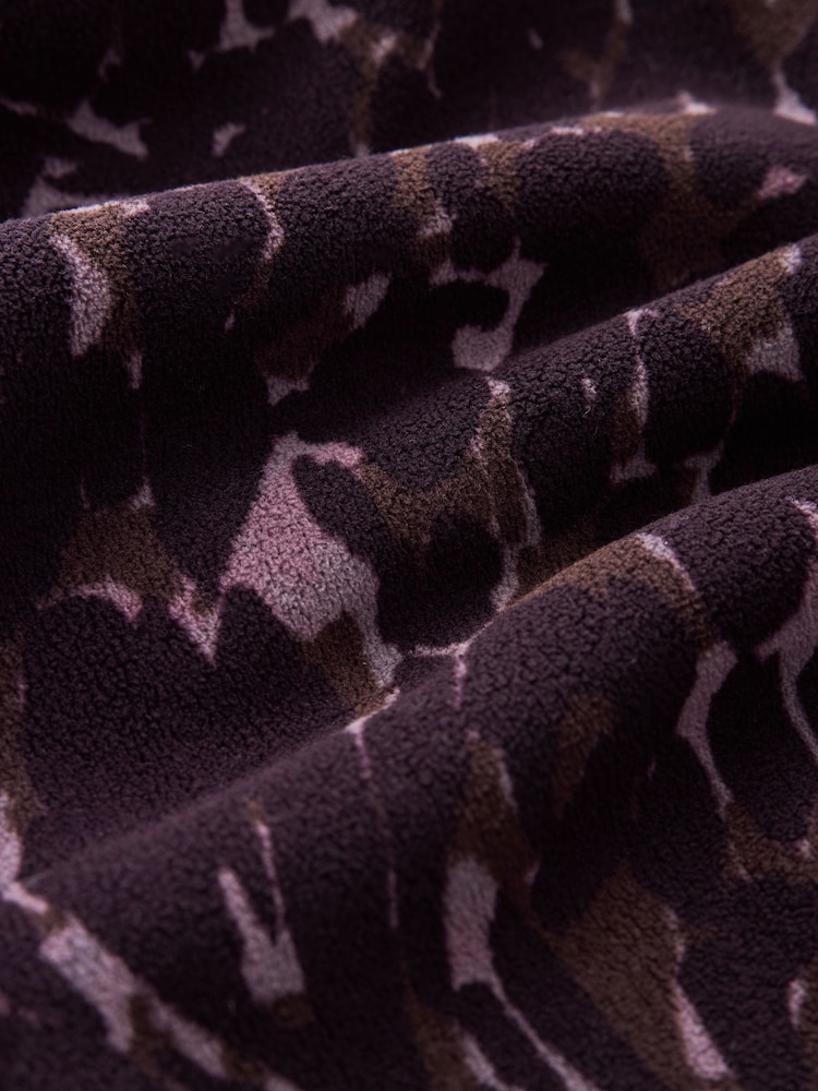 Bordo rdeča z živalskim vzorcem - Print Quarter Zip Fleece - Slika 10 iz 10
