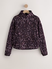 Bordo rdeča z živalskim vzorcem - Print Quarter Zip Fleece - Slika 7 iz 10