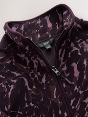 Bordo rdeča z živalskim vzorcem - Print Quarter Zip Fleece - Slika 9 iz 10