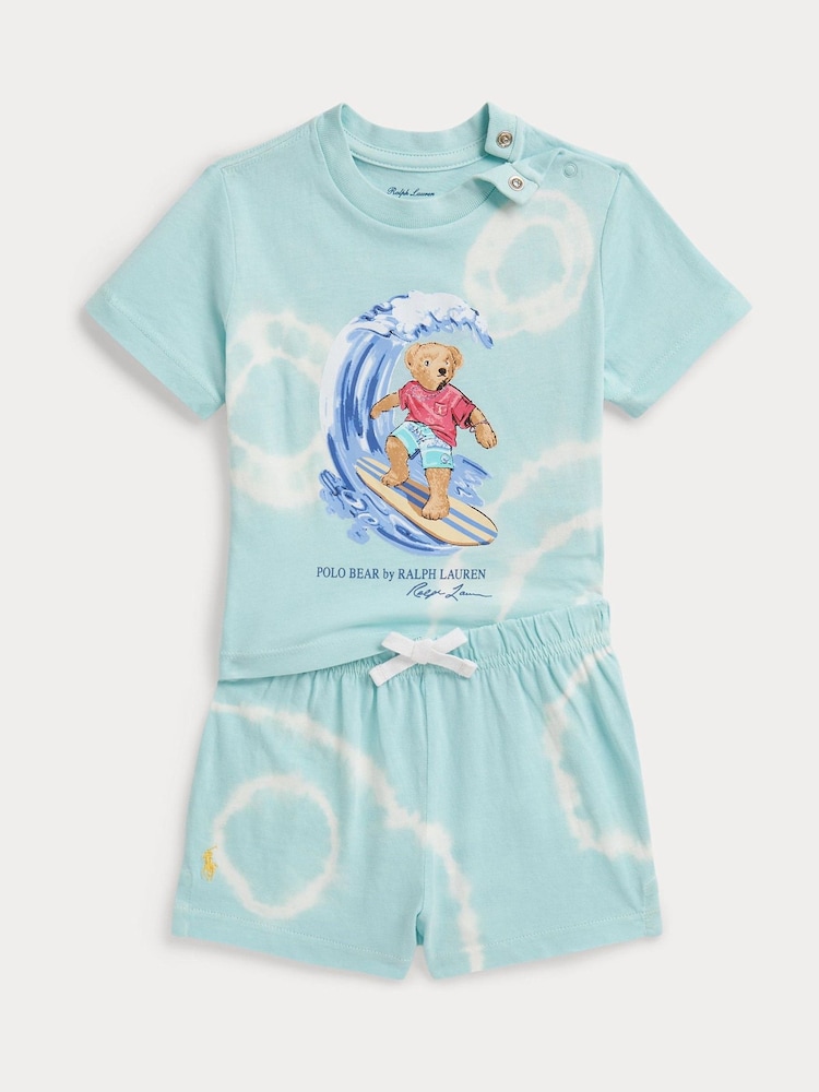Polo Ralph Lauren Blue Polo Bear Graphic Tie-Dye T-Shirt and Shorts Set - Image 1 of 3 Polo Ralph Lauren Blue Polo Bear Graphic Tie-Dye T-Shirt and Shorts Set - Image 1 of 3