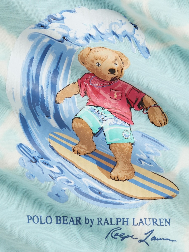 Polo Ralph Lauren Blue Polo Bear Graphic Tie-Dye T-Shirt and Shorts Set - Image 3 of 3 Polo Ralph Lauren Blue Polo Bear Graphic Tie-Dye T-Shirt and Shorts Set - Image 3 of 3