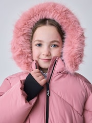 Clarks Pink Shower Resistant Longline Padded Coat - Image 12 of 23
