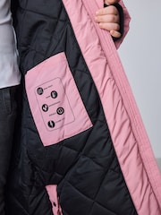 Clarks Pink Shower Resistant Longline Padded Coat - Image 13 of 23