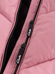 Clarks Pink Shower Resistant Longline Padded Coat - Image 22 of 23