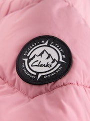 Clarks Pink Shower Resistant Longline Padded Coat - Image 23 of 23