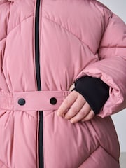 Clarks Pink Shower Resistant Longline Padded Coat - Image 7 of 23