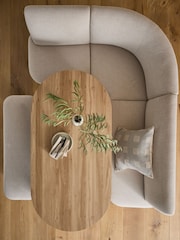 Tweedy Plain Light Natural Left Hand Corner Dining Table and Bench Set - Image 2 of 9