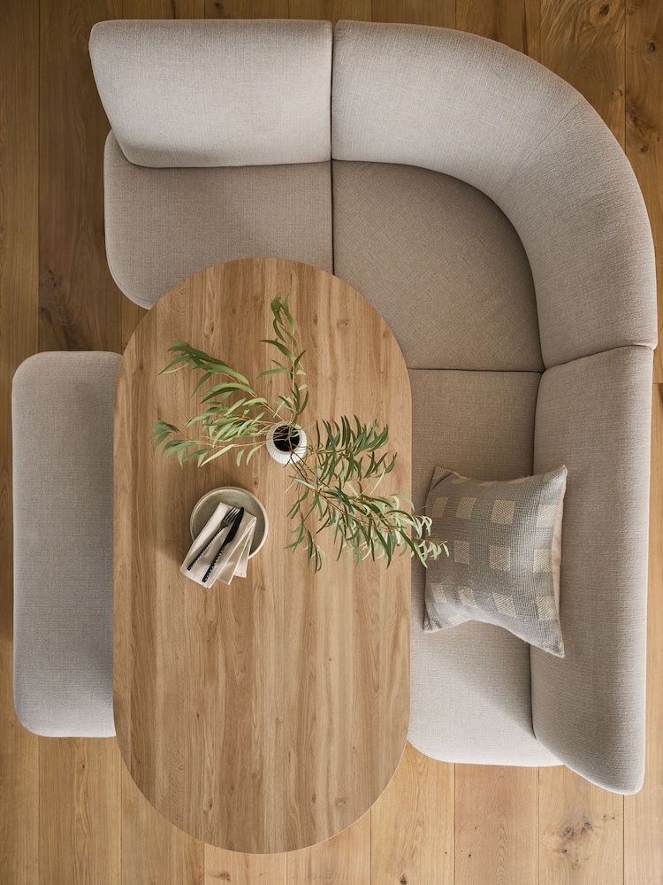 Tweedy Plain Light Natural Left Hand Corner Dining Table and Bench Set - Image 2 of 9