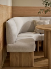 Tweedy Plain Light Natural Left Hand Corner Dining Table and Bench Set - Image 3 of 9