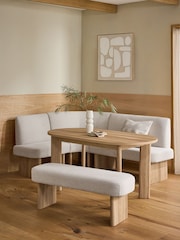 Tweedy Plain Light Natural Left Hand Corner Dining Table and Bench Set - Image 4 of 9
